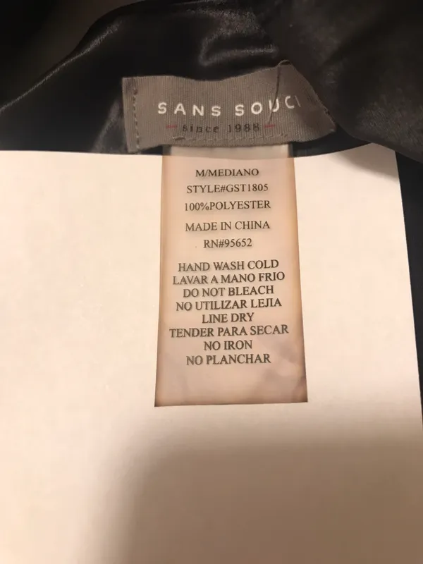 Sans Souci black satin camisole top size M - Image 8