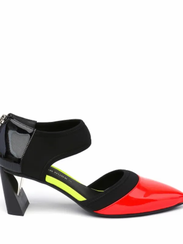 United Nude Red and Black Pointed Toe Mary Jane Heels Size 37 or 6.5 - Image 2