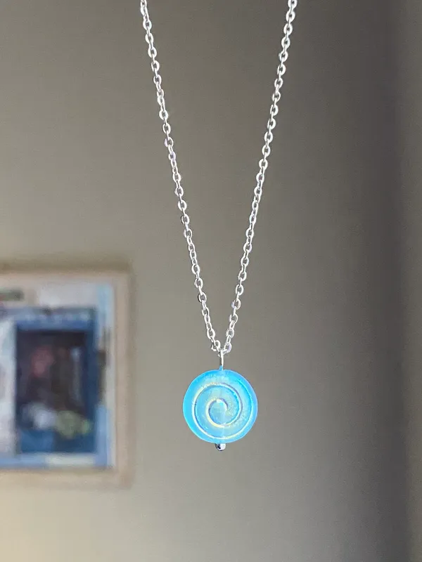 Handmade spiral swirl uzumaki funky boho fairy style simple necklace🌀 - Image 3