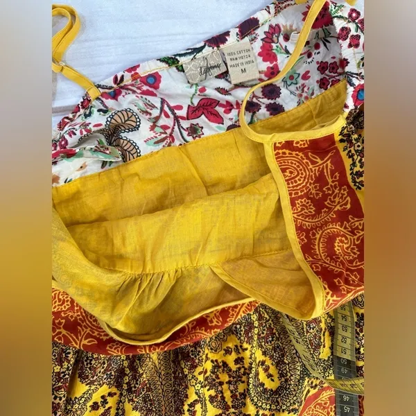 Daytrip Slip Dress Multicolored Boho Paisley Crochet Waistband Spaghetti Straps - Image 11