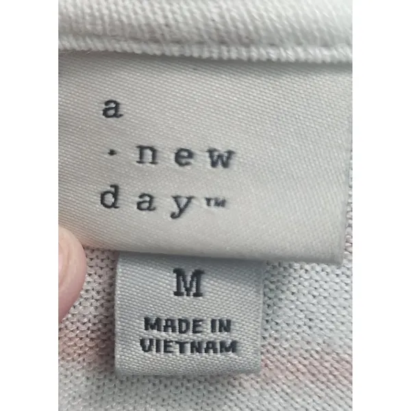 A New Day‎ Womens Striped Open Front Long Sleeve Cardigan Sweater M - Image 3