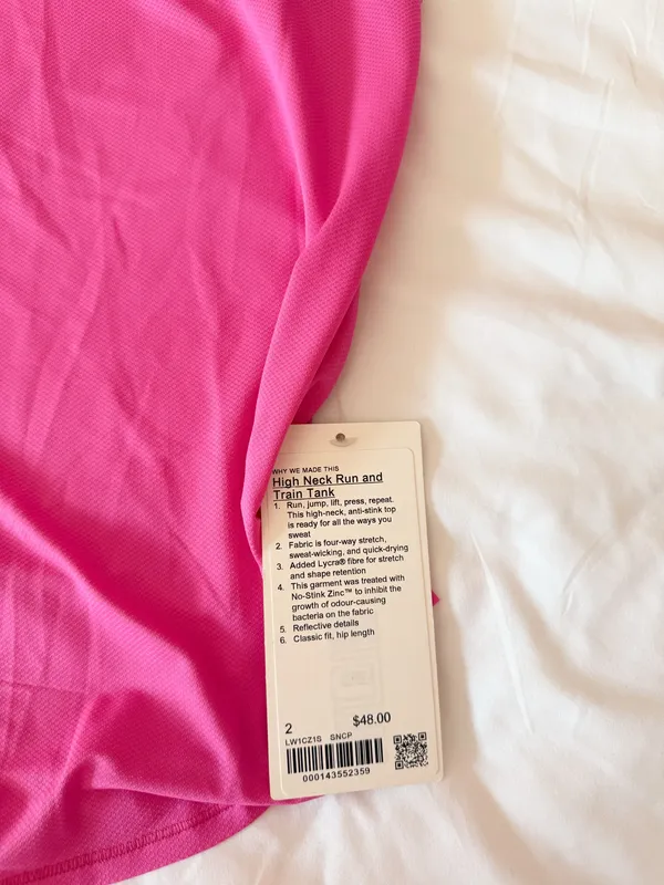 Lululemon Sonic Pink High-Neck Running And Training Tank Top Size 2 - Image 4