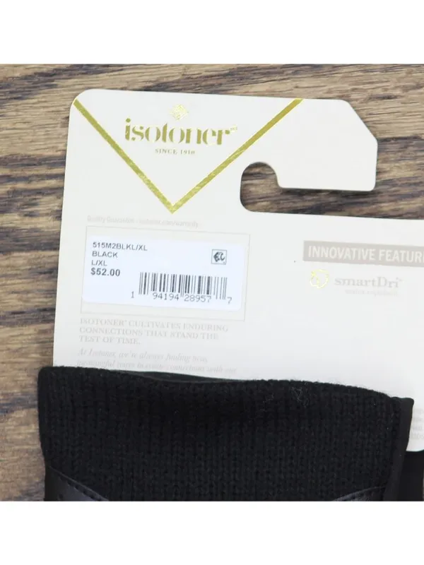 NWT Isotoner Signature Womens Rib-Knit Fleece-Lined Gloves 515M2 Black L/XL - Image 4