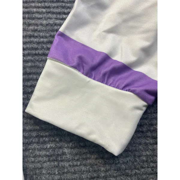 Purple‎ White Striped Colorblock Long Sleeve Crewneck Top Oversized Womens 3XL - Image 2