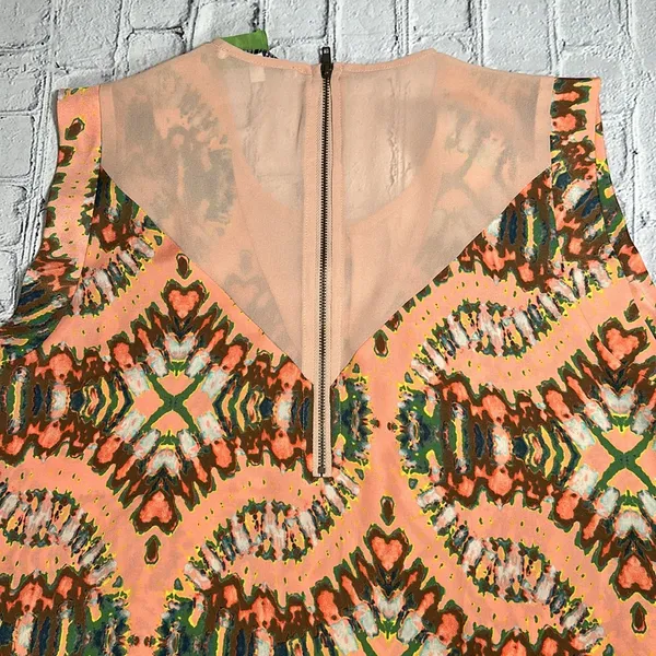 Collective Concepts Multicolor Watercolor Coral sleeveless Blouse size Large - Image 4