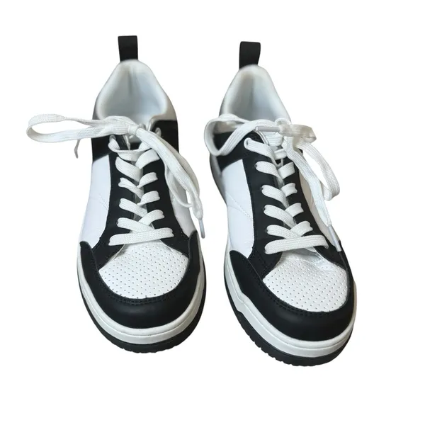 Steve Madden Black White Renigade‎ Low Top Sneakers Shoes Women's Size 7.5 - Image 2