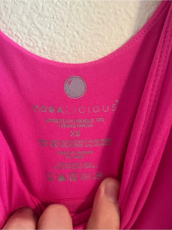 Yogalicious Hot Pink Scoop Neck Skater Dress - Image 2