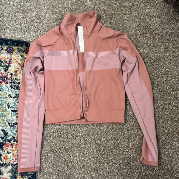 Fabletics Pink Canyon / Lavender Lustre Tory Cropped Seamless Jacket - Image 8