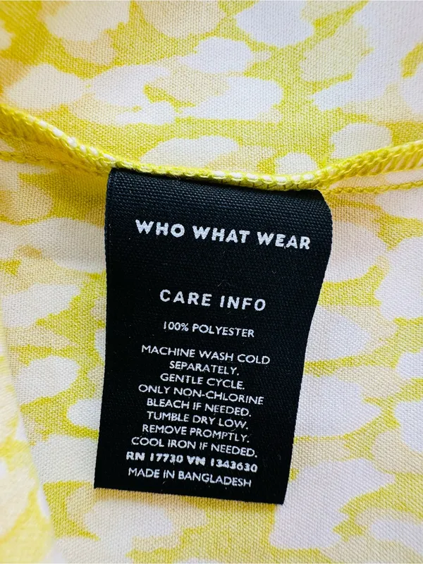 Who What Wear Yellow and White Floral Tiered Midi Dress - Image 6