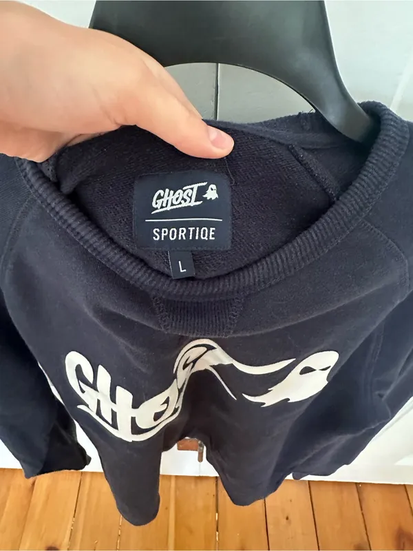 Ghost Energy x SPORTIQE Navy Blue Oversized Crewneck Sweater Size L - Image 4