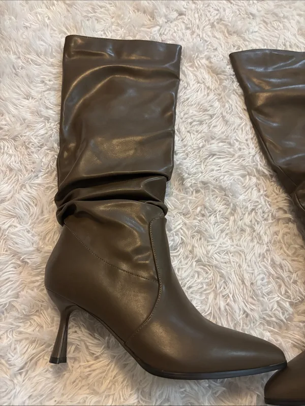 TEAIEUI Knee High Boots Women Kitten High Hee... - Image 7
