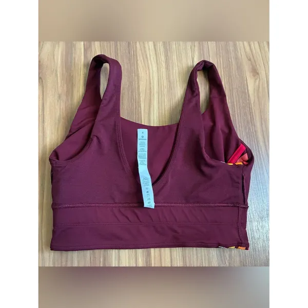 Lululemon Take A Hint Bra Longline Luxtreme Sports Bra - Deep Rouge Size 4 - Image 6