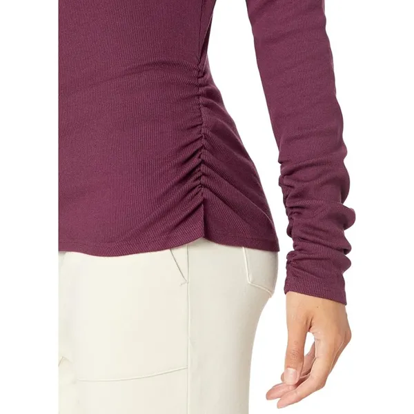 NWT Michael Stars Womens Size XL Dark Purple Nichole Mock Neck Ribbed Top NEW - Image 2
