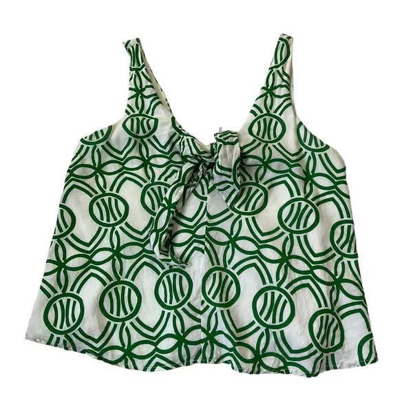 Maeve Green & White Shirt Women Top Size Small | 57-53 - Image 3