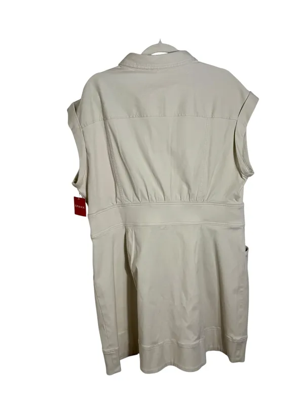 SPANX Stretch Twill‎ Utility Dress Eggshell Button Front Size 1X NEW - Image 6