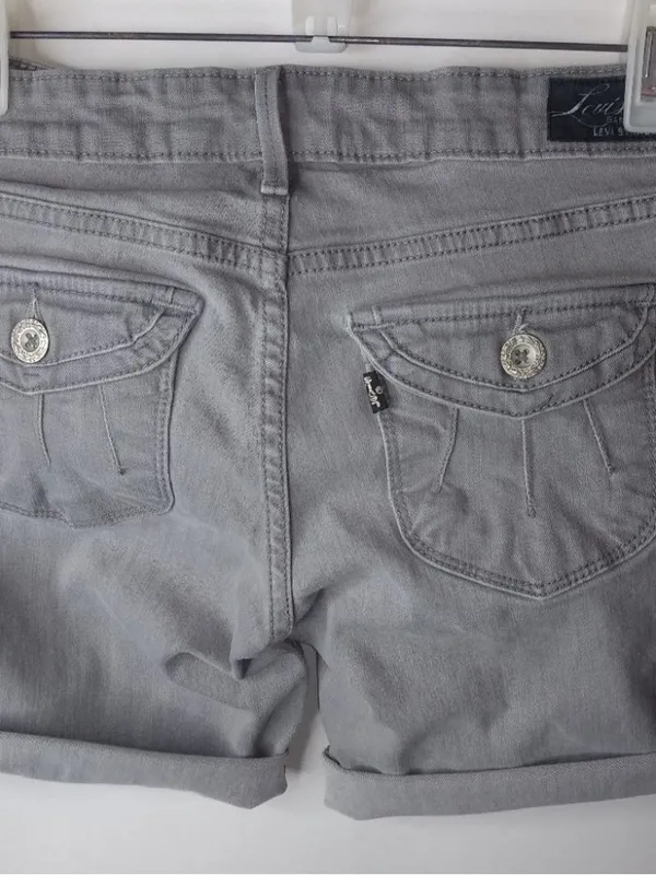 Levis 6 Gray Jeans Rivet Flap Pocket Shorts - Image 6