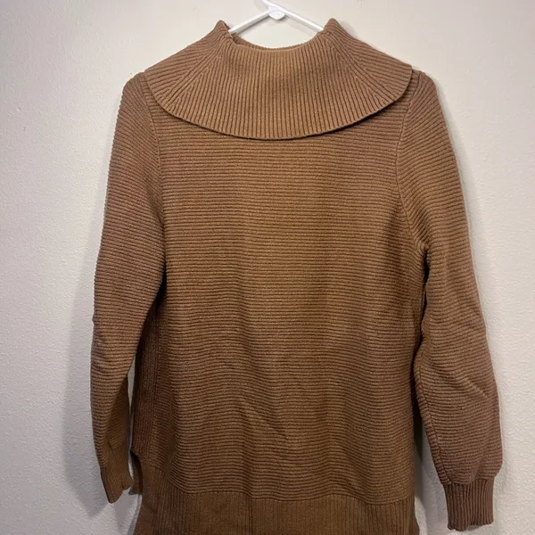Marled Chocolate Knit Pullover Brown Size L - Image 3