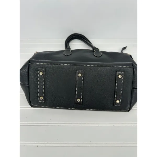 Dooney & Bourke Satchel‎ Bag Purse Black Leather Pebbled Zip Pocket Classic Tote - Image 7