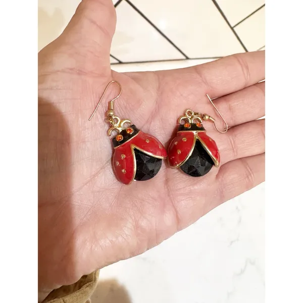 Betsey Johnson Picnic Collection ladybug earrings 2019 whimsical nature kitschy - Image 2