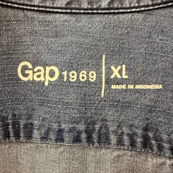 Gap 1969 100% Lyocell Medium Indigo Long Tunic Sleeves Button Down SZ XL #2578 - Image 6