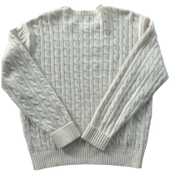 Brandy Melville Wool Fisherman Cable Knit Cream Sweater Small Cottagecore - Image 4