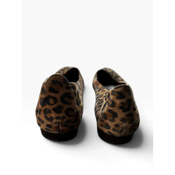 Manolo Blahnik Pointed Toe BB Flats 39.5 Brown Leopard Print Suede Luxury Y2K - Image 4