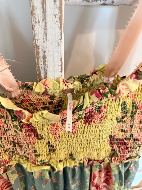 Free People Bluebell Dress M Maxi Cottage Core Floral Rare/HTF Farmhouse EUC - Image 3