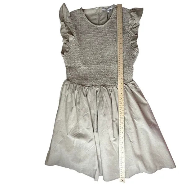 NWT English Factory Smocked Ruffle Sleeve Dress Sz M‎ Beige Fit & Flare Neutral - Image 8