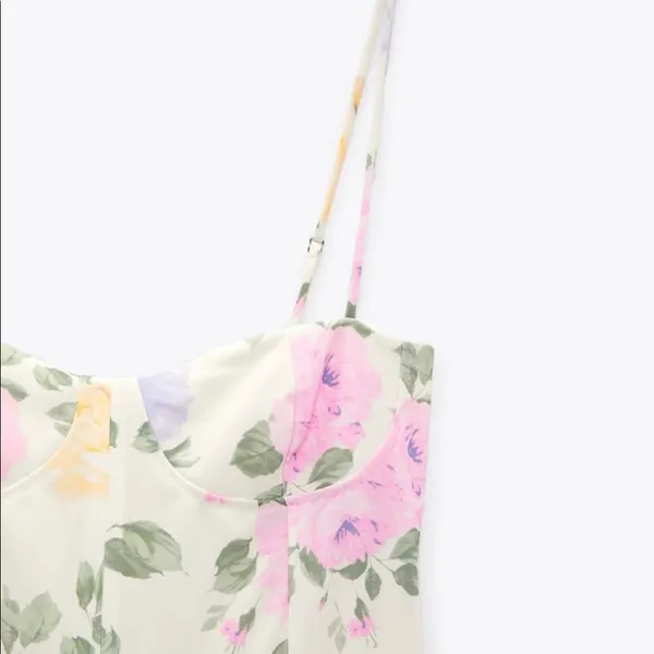 ZARA Floral Corset Style Dress - Image 9