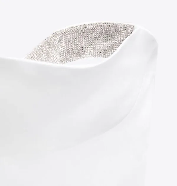 ZARA top cropped shimmery bandeau crop top blouse - Image 2