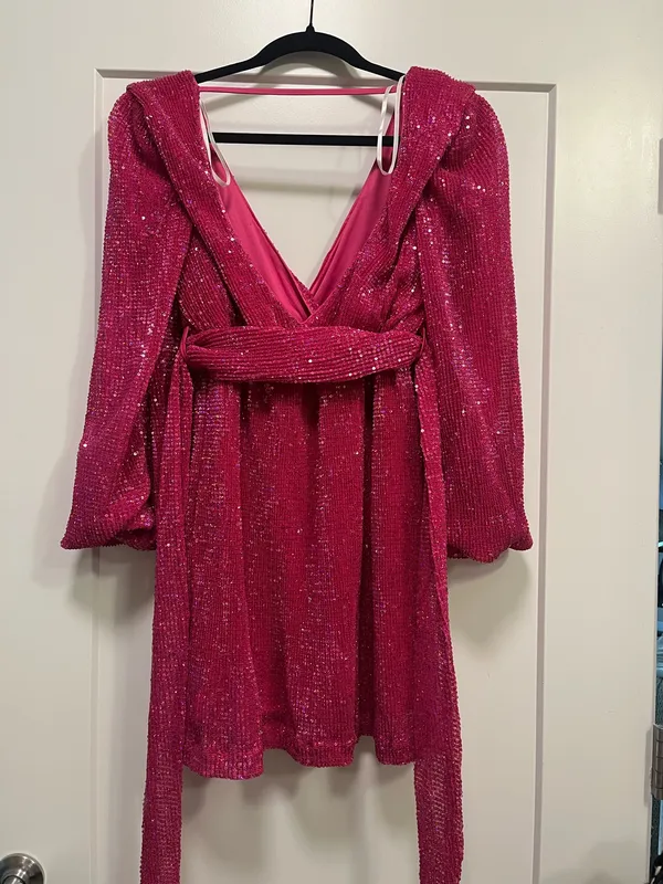 Hello Molly Sequin Pink Dress - Image 4