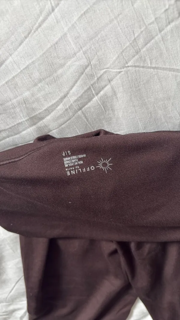 Aerie Brown Crossover Flare Leggings - Image 3