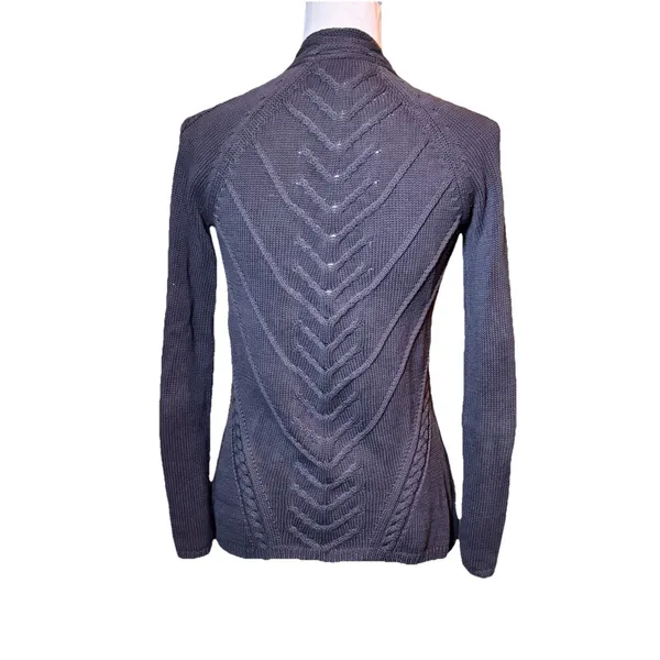 Sparrow Anthropologie Gray Cable Knit Open Front Cardigan Long Sleeve Womens XS‎ - Image 3