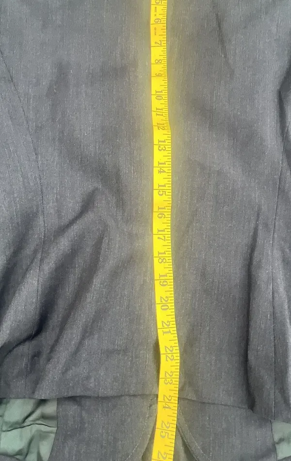 Liz Claiborne Collection Vintage 100% Wool Charcoal Grey Pant Suit Zip Jacket Si - Image 10