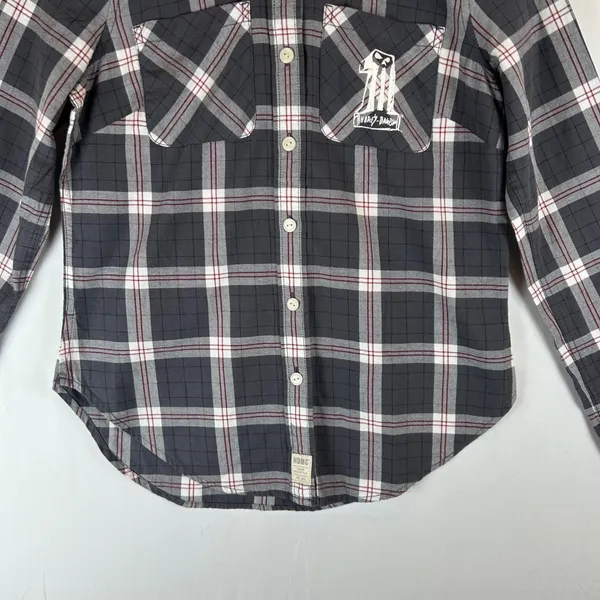 Harley-Davidson Womens Plaid Roll-Tab Button‎ Down Shirt Grey Small NEW - Image 10