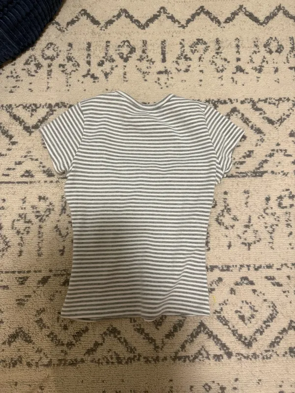Grey and white striped edikted top - Image 3