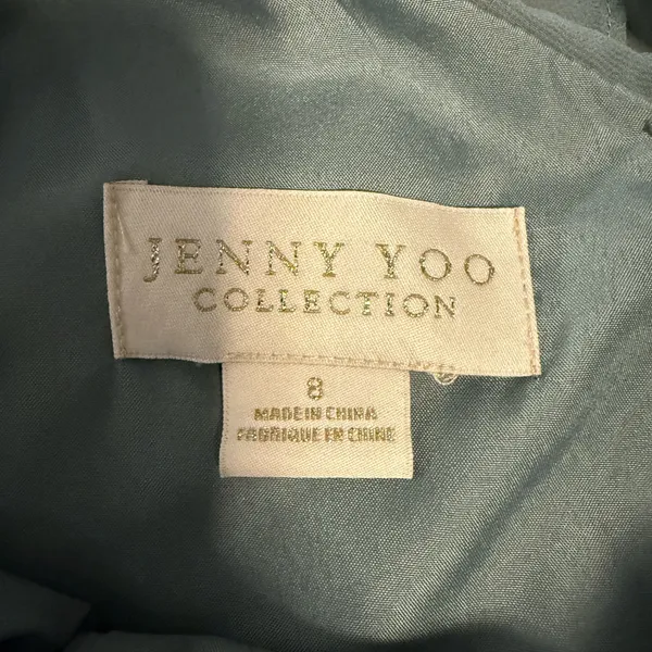 Jenny Yoo Sage Green Layered Maxi night Party Prom Dress size 8 - Image 9