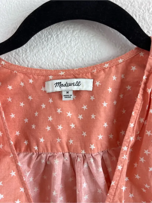 Madewell Women's Star Scatter Wrap Top Peach - Image 4