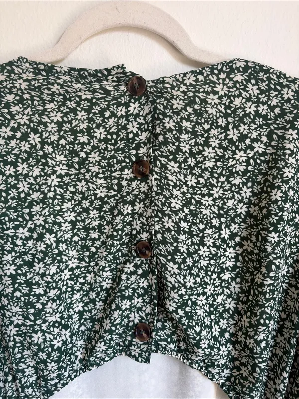 Lulu’s Blooming Darlin' Green Floral Print Ruffled Mini Dress - Image 5