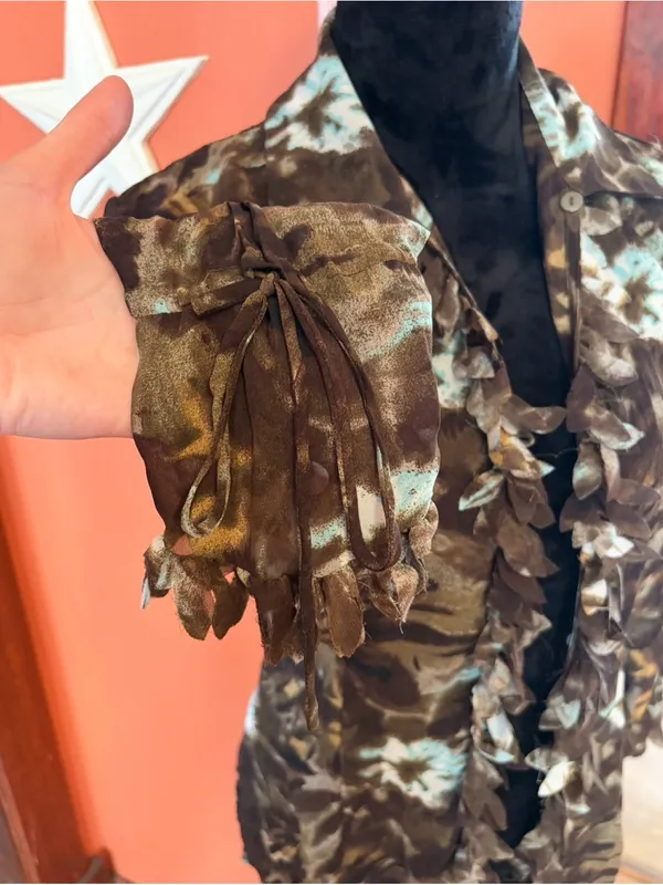 Le caviar vintage 80’s/90’s button up blouse Brown Size 2 - Image 4