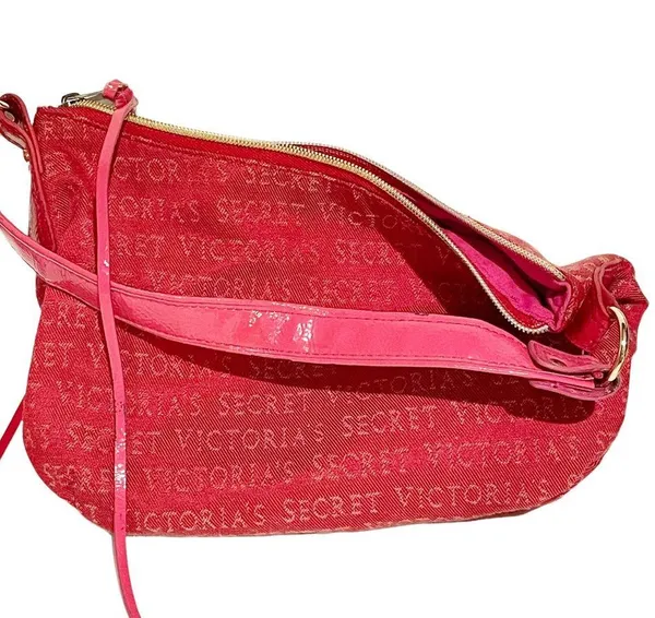 Victorias Secret Red Pink Small Hand Purse Love Flower Handbag - Image 5