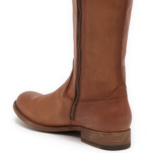 Frye Melissa Button Inside Zip Leather Boot COGNAC/BROWN Color NEW - Image 10