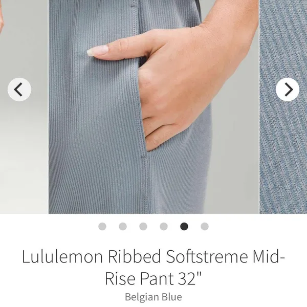 Lululemon Ribbed Softstreme Mid-Rise Pant 32" in Belgium blue color - Image 6