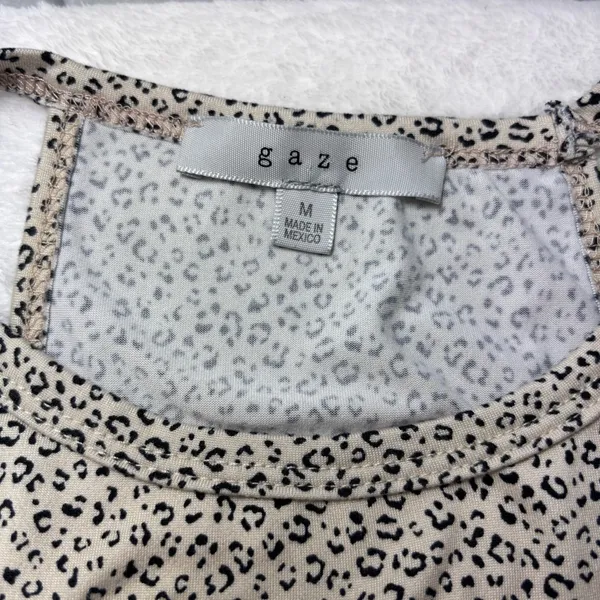 gaze Women’s Cropped Top Leopard Print Size‎ M Tan Size M - Image 6