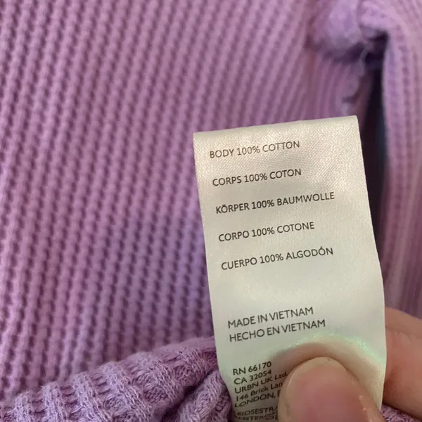 We The Free Waffle Knit Purple Long Sleeve Shirt Loungewear Long Sleeve Small - Image 8
