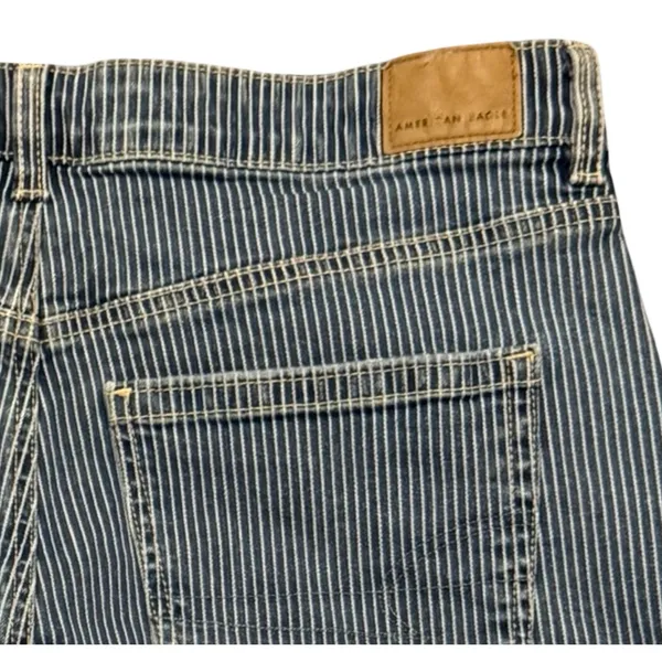 American Eagle Jeans Womens Size 10 Baggy Straight High Rise Pinstripe 32x28 - Image 9