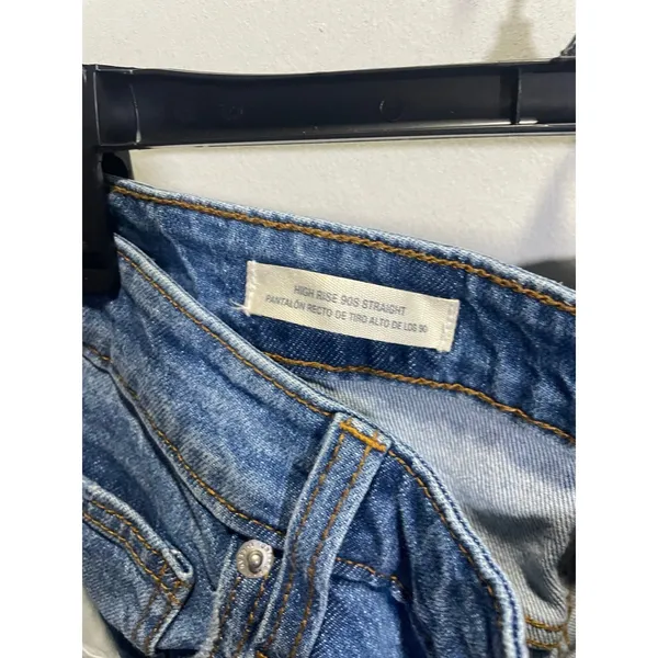 Universal Thread 90s Straight Jeans‎ Women 0 Blue High Rise Button Fly Stretch - Image 6