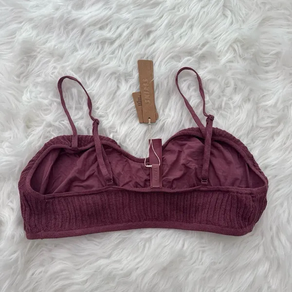 Skims Sheer Knit Bralette Beet Size Large - Image 5