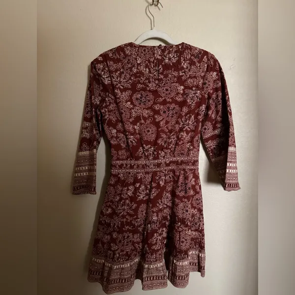 Veronica Beard Wandisa Mini Dress Sz‎ 4 in Rust Boho Floral Indian Cotton Sample - Image 4