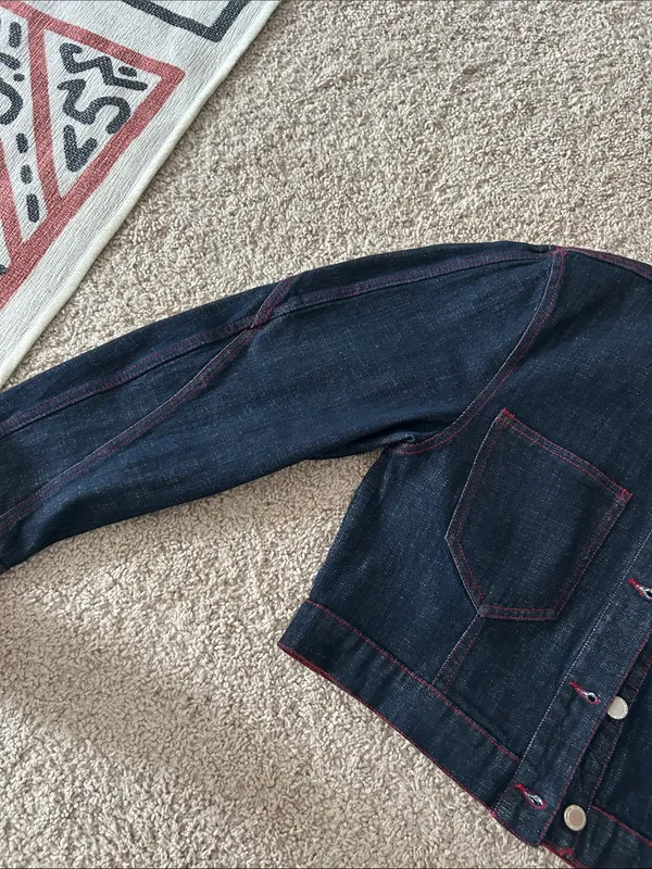 Zara shoulder pad denim jacket. XS - Image 9
